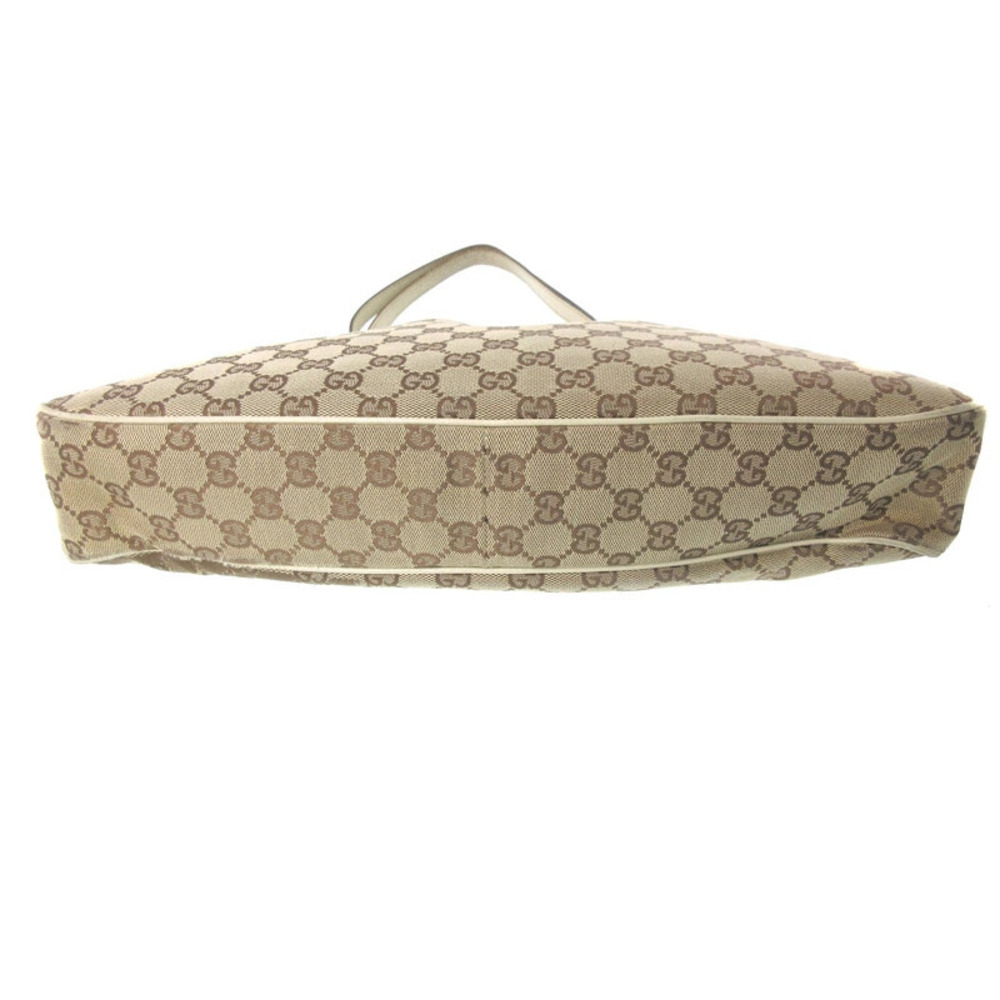 GUCCI Shoulder Bag GG Canvas Leather Beige Brown - Picture 3 of 5